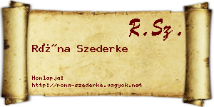 Róna Szederke névjegykártya